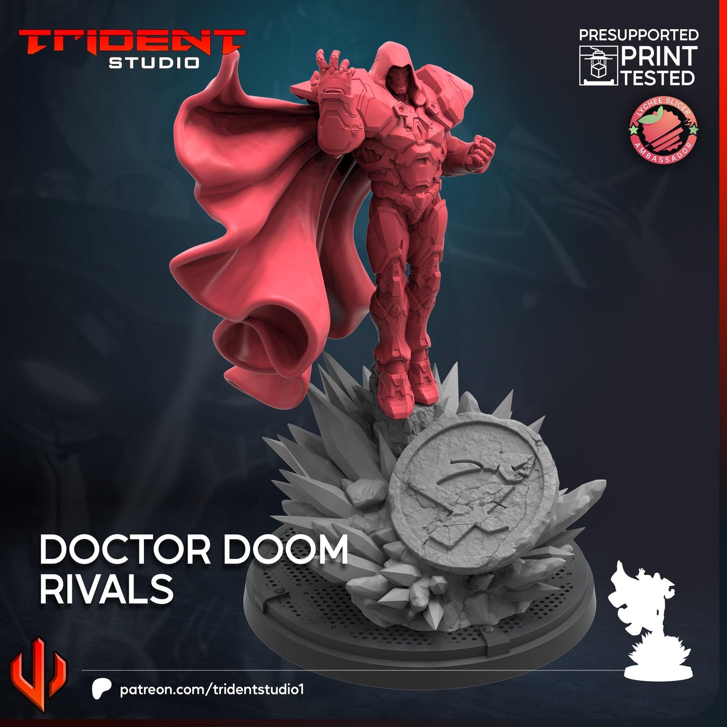 Doctor Doom - Rivals (Fan art sculpted by Trident Studio) (Crisis Protocol Proxy/Alternative)