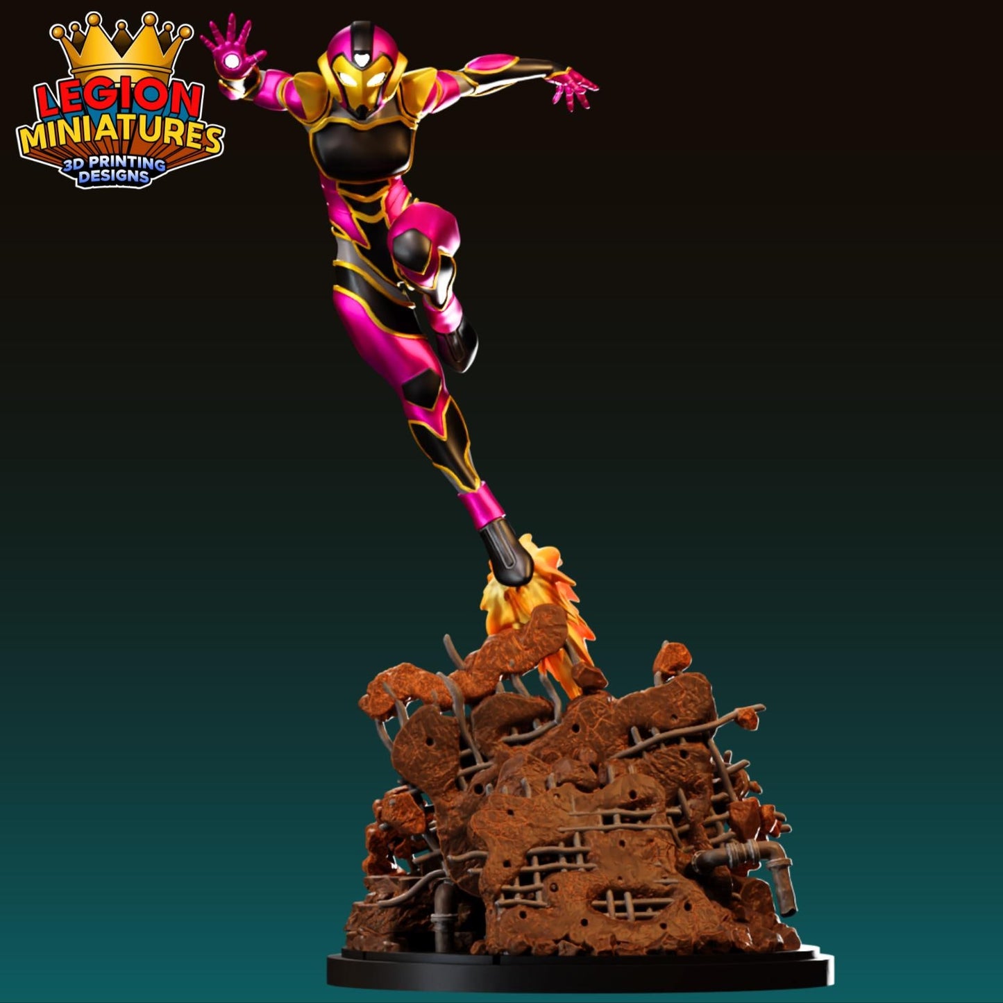 Iron Heart Fan-Art 40mm Miniature (Sculpted by Legion Miniatures) (Crisis Protocol Proxy/Alternative)