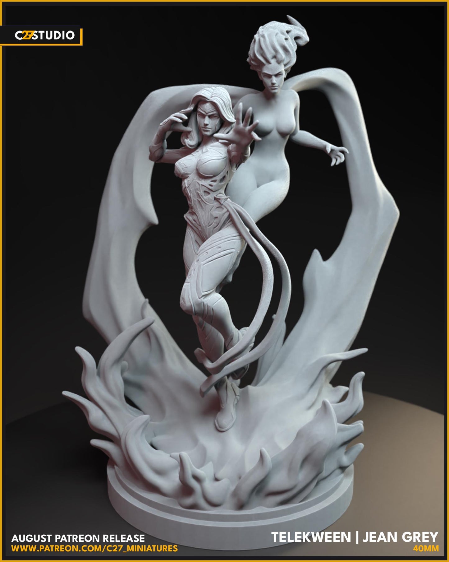 Jeany Grey - Rivals / Telekween - 40mm miniature (sculpted by C27 collectibles) (Crisis Protocol Proxy/Alternative)