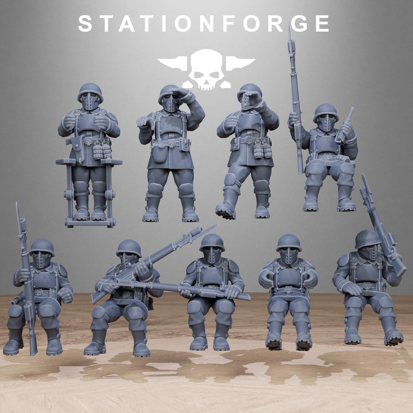 Free Guard Half Track Crew - set of 9 (sculpted by Stationforge)