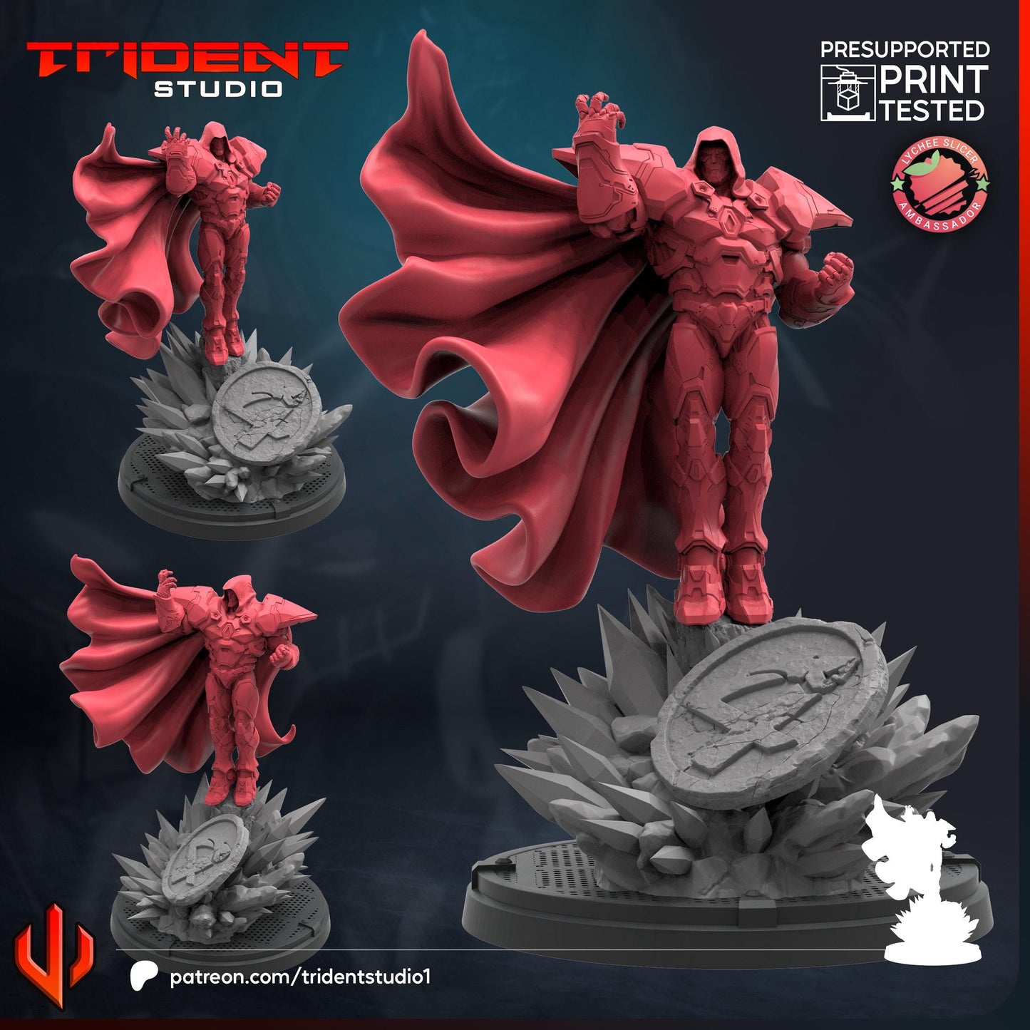 Doctor Doom - Rivals (Fan art sculpted by Trident Studio) (Crisis Protocol Proxy/Alternative)