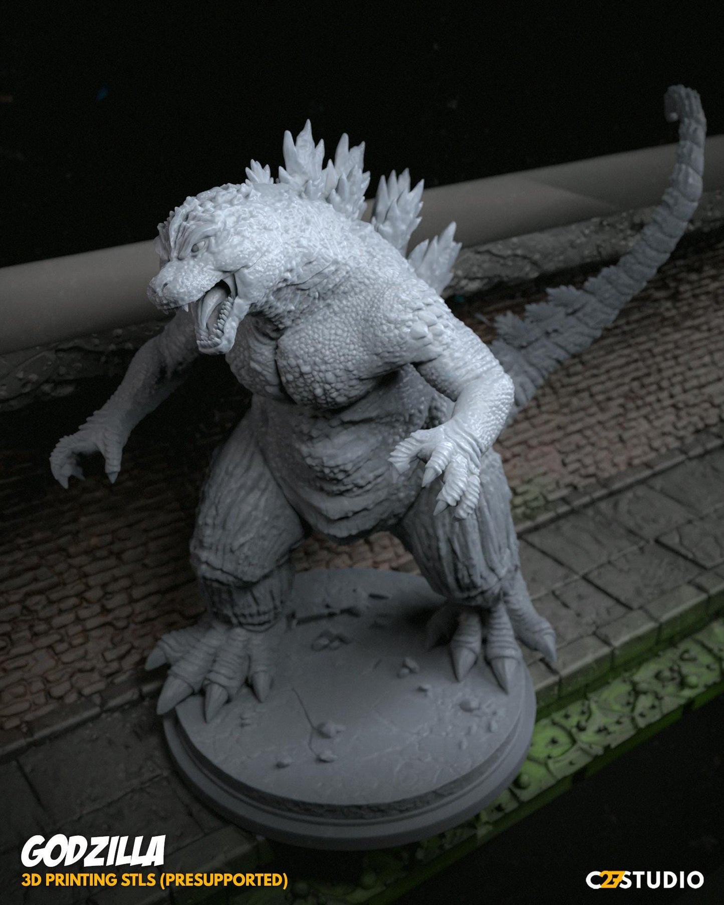 Godzilla 40mm miniature (sculpted by C27 collectibles) (Crisis Protocol Proxy/Alternative)