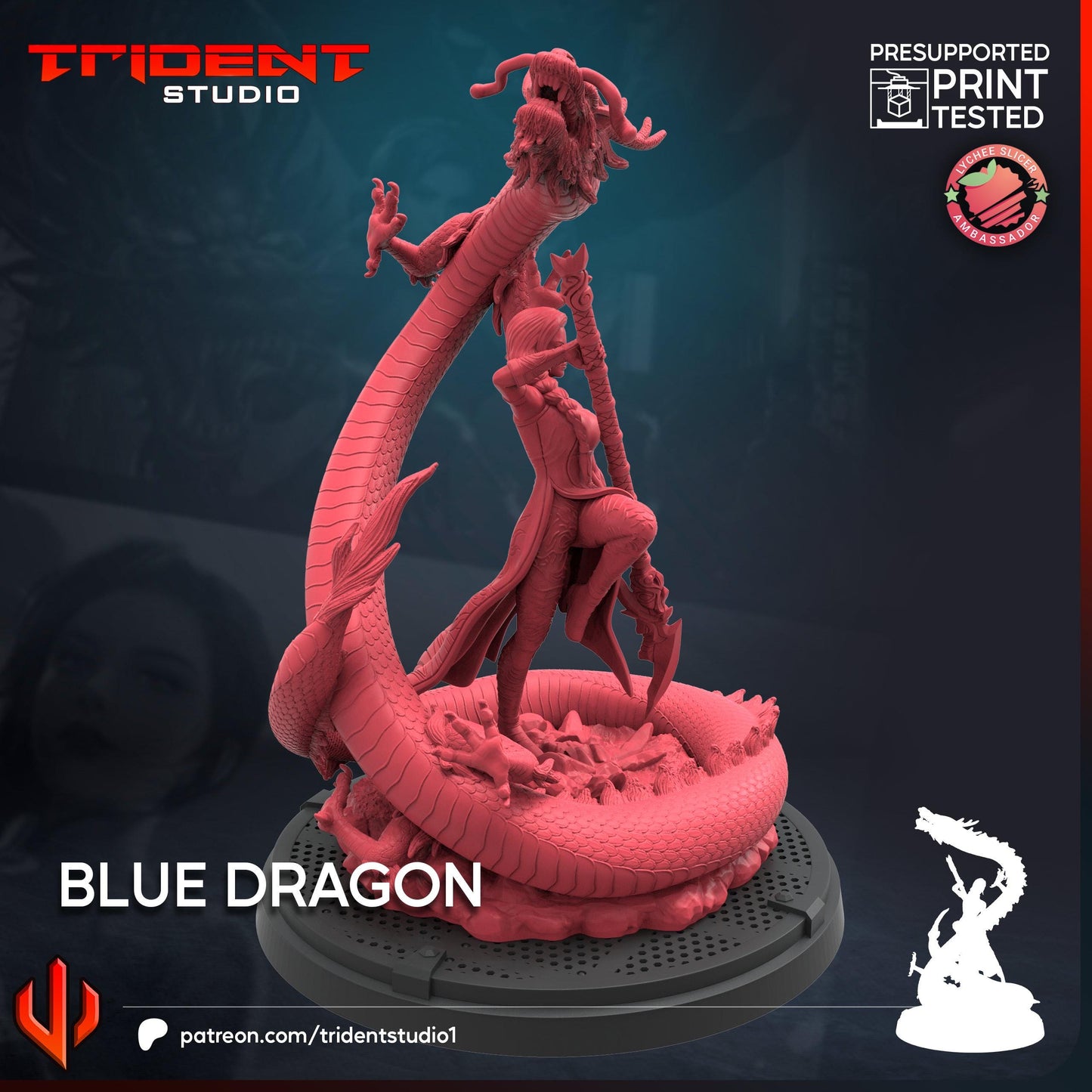 Blue Dragon (Fan art sculpted by Trident Studio) (Crisis Protocol Proxy/Alternative)
