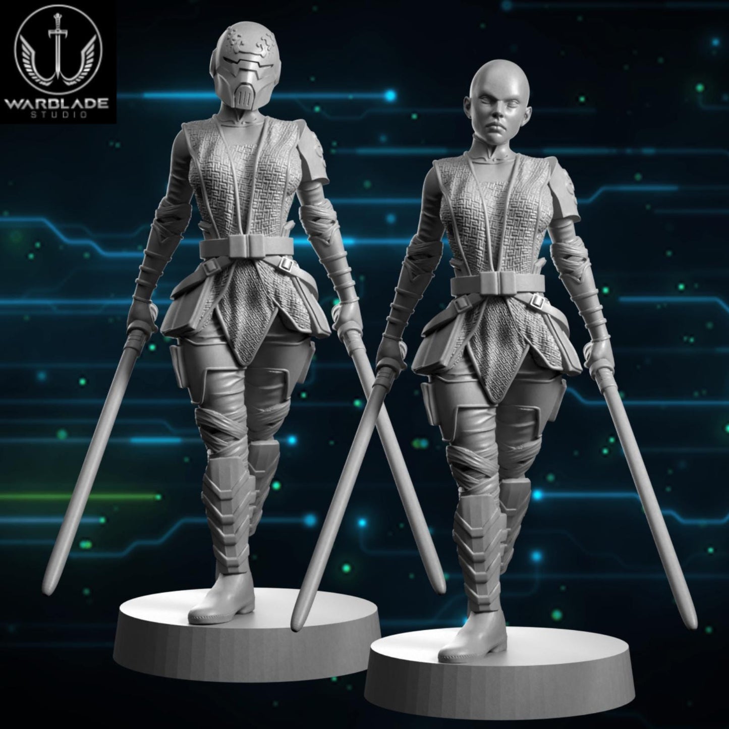 Asajj - Fan Art (40mm miniature - sculpted by Warblade Studios)