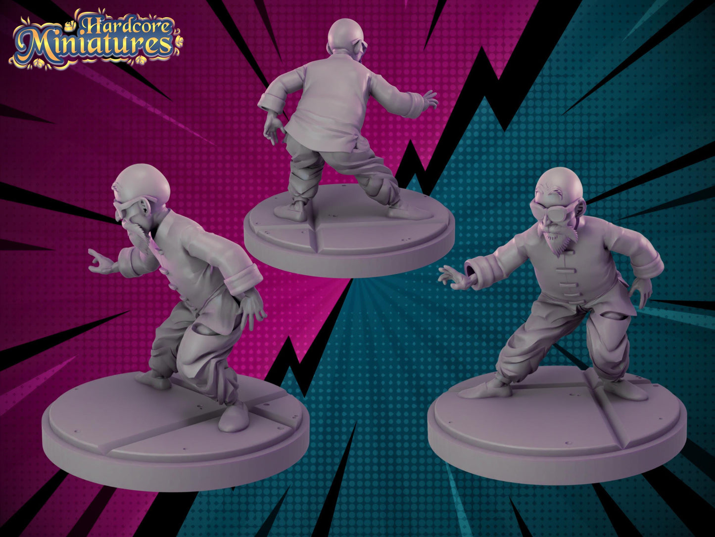 Roshi - Dragonball Fan Art 40mm Miniature (Sculpted by Hardcore Miniatures) (Crisis Protocol Proxy/Alternative)