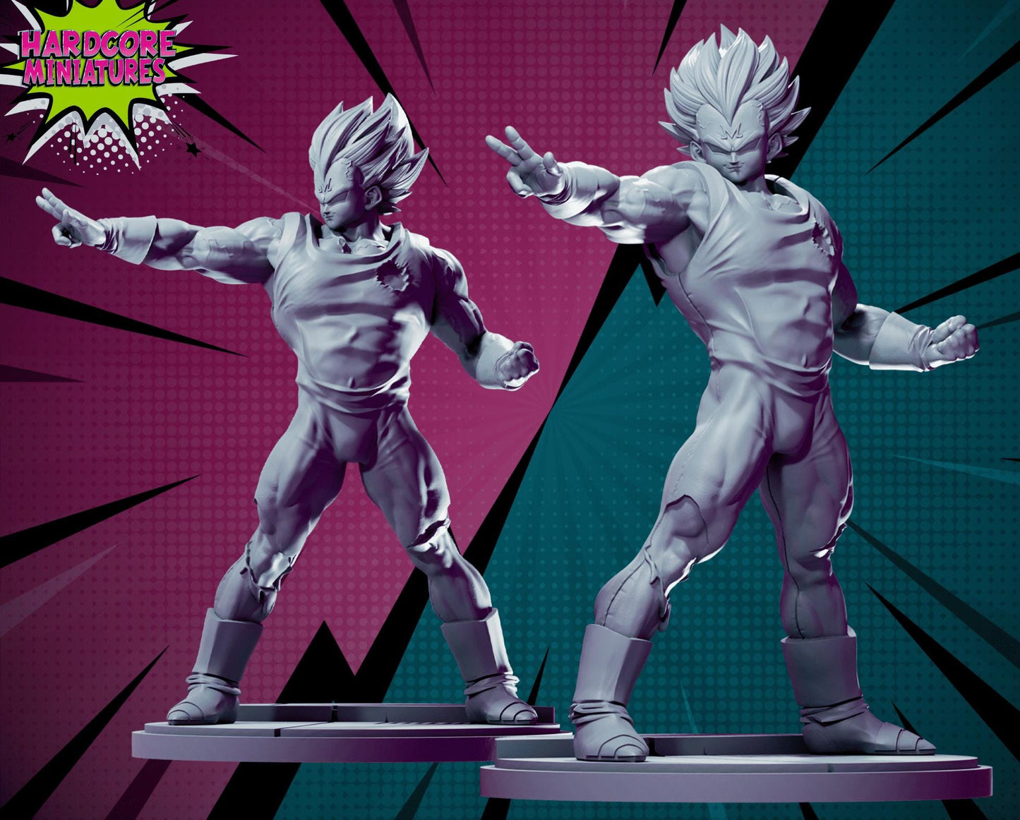 Vegeta - Dragonball Fan Art 40mm Miniature (Sculpted by Hardcore Miniatures) (Crisis Protocol Proxy/Alternative)