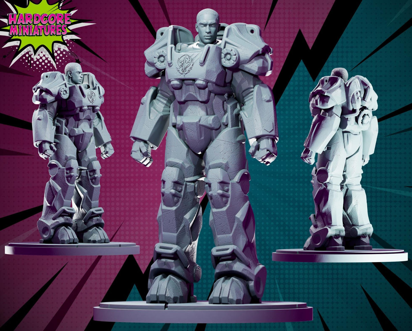 Power Armor - Fan Art 40mm Miniature (Sculpted by Hardcore Miniatures) (Crisis Protocol Proxy/Alternative)