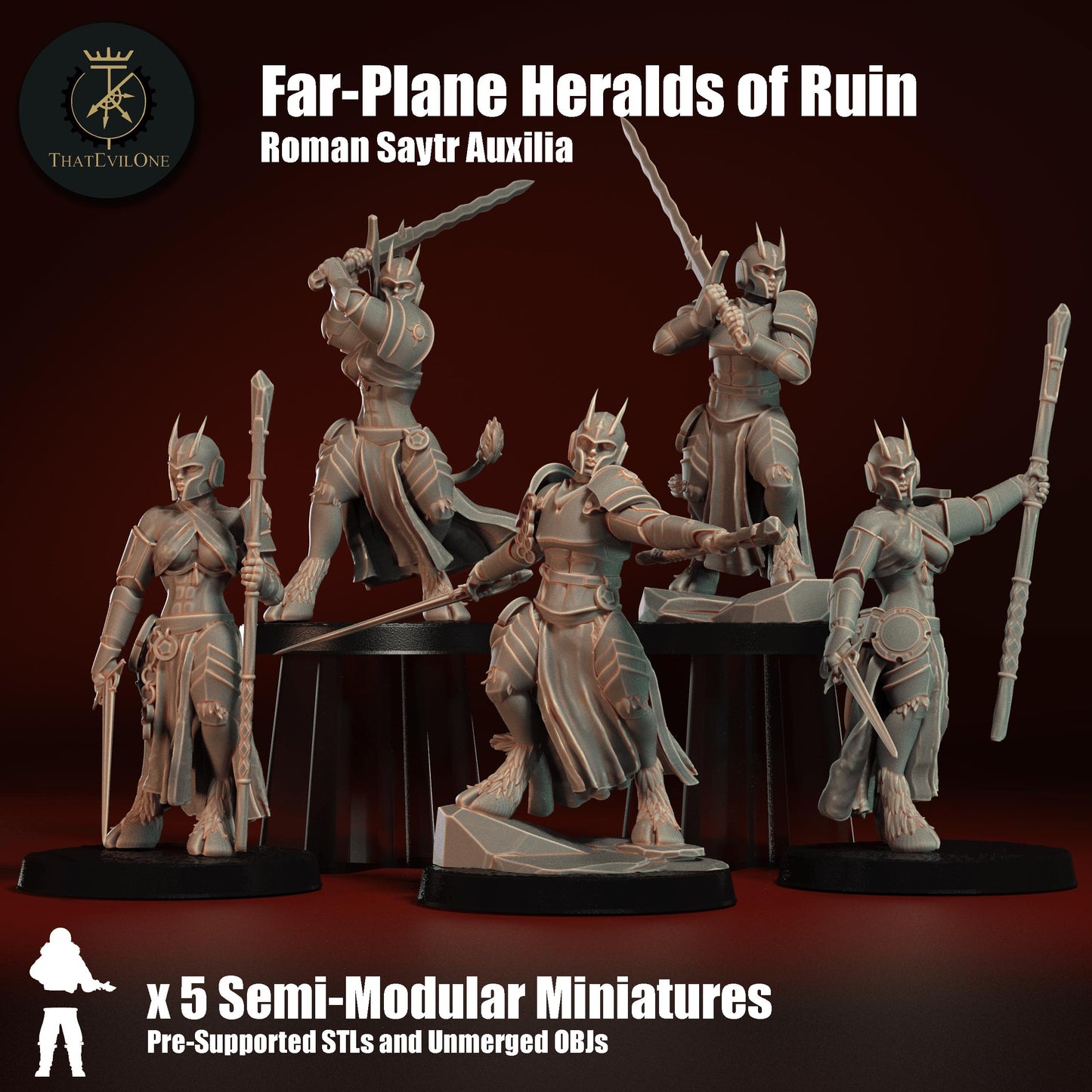 Far Plane Heralds of Ruin - Roman Satyr Auxilia (5) (sculpted by That Evil One)