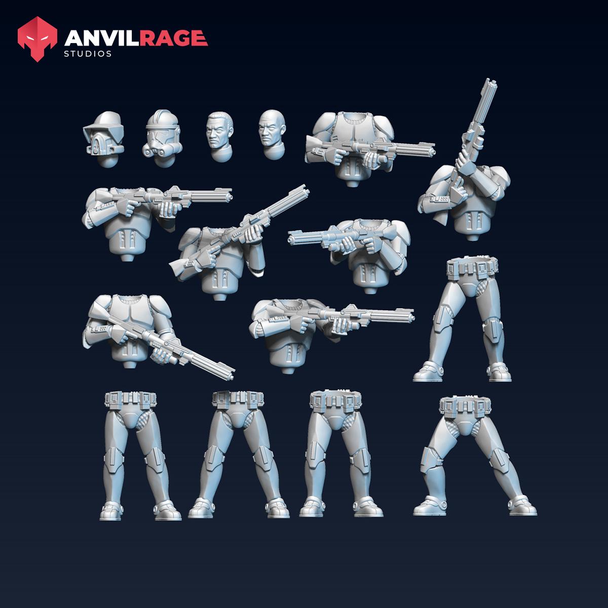 Replicators 2.0 Long Rifles - set of 7 (Sculpted by Anvilrage Studios)
