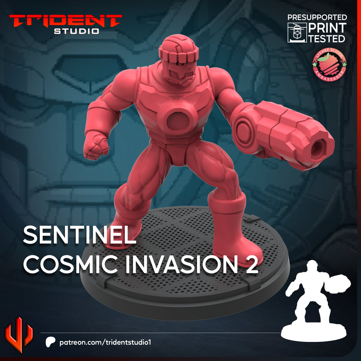Sentinel 2 (Cosmic Invasion) Fan-Art 40mm Resin Miniature – Superhero Skirmish Proxy (Sculpted by Trident Studio)