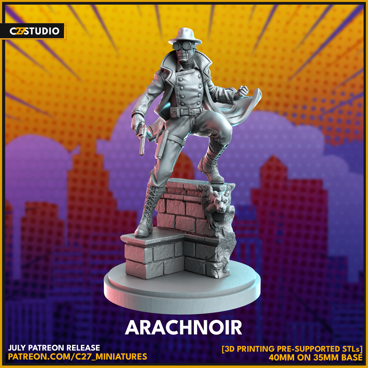 Spider-Man Noir miniature render
