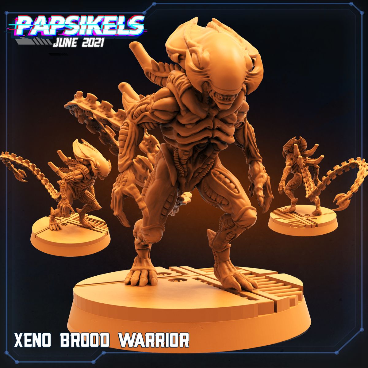 Xeno Warrior 32mm resin miniature by Papsikels, photo 6 of 6