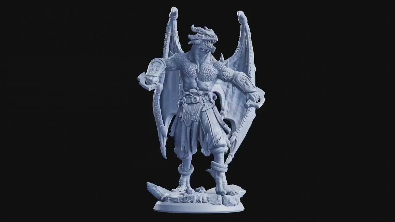Draconian Fighter (Male) - The Crimson Calamity (sculpted by Flesh of Gods miniatures)