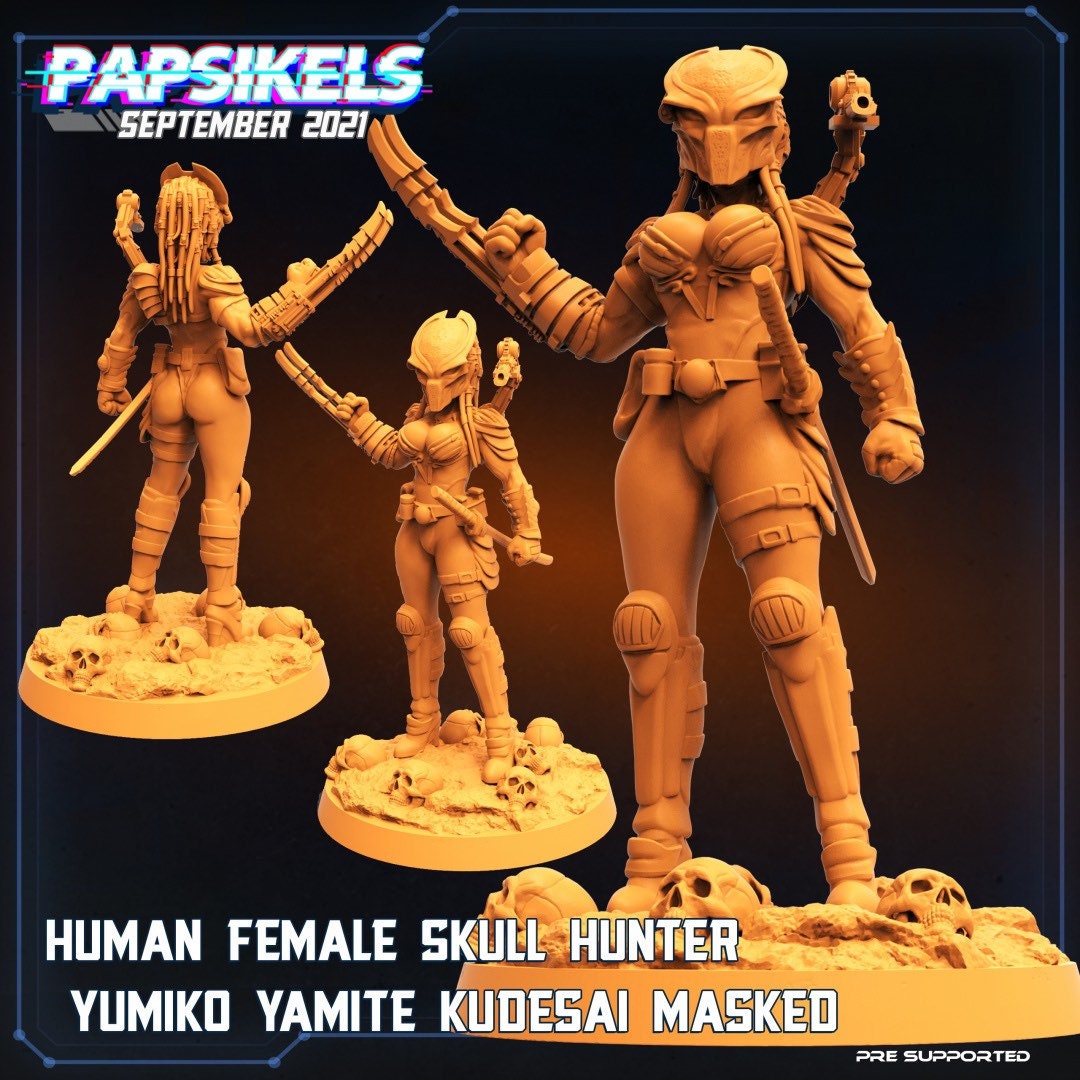 Human Female Skull Hunter / Predator (sculpted by Papsikels)