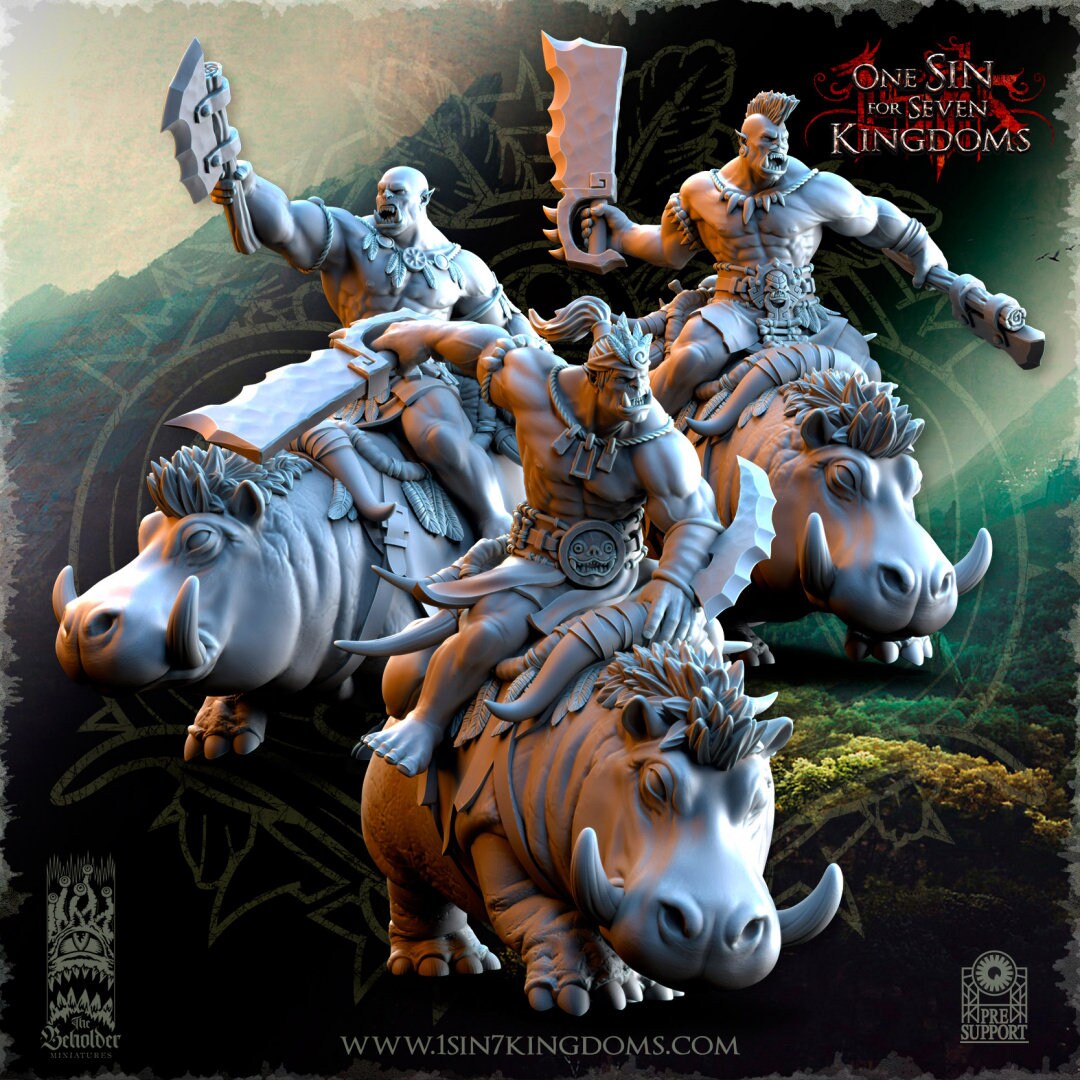 Salanaar Orcs Riders (sculpted by Beholder Miniatures)