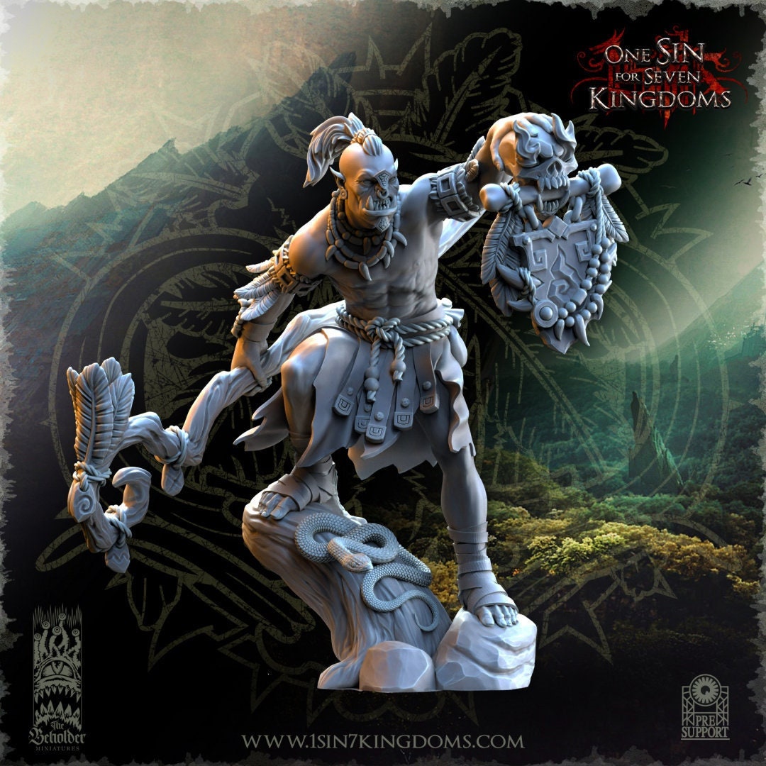Ashtarak, Salanaar Orc Shaman (sculpted by Beholder Miniatures)