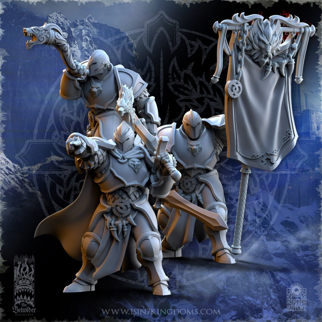 Stormwolves Command Group (sculpted by Beholder Miniatures)