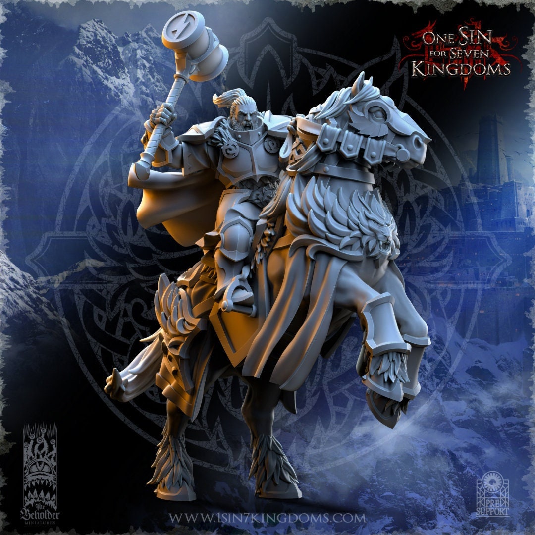 Haakon, Storm-Knight Commander (sculpted by Beholder Miniatures)