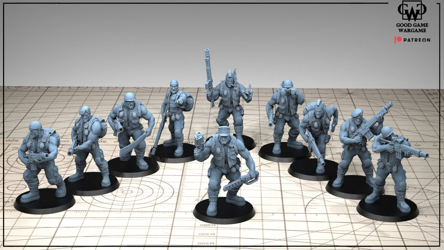 Jungle Warrior Squad (10) (Sculpted by Good Game Wargame)