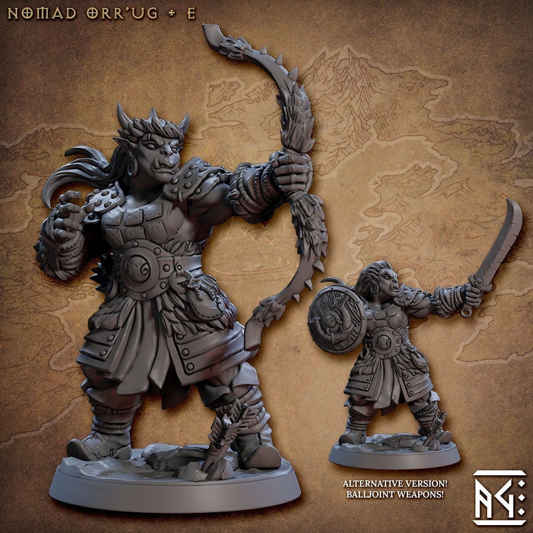 Nomad Orr'ug E - Nomad Orr'ugs (30mm base) (sculpted by Artisans Guild)