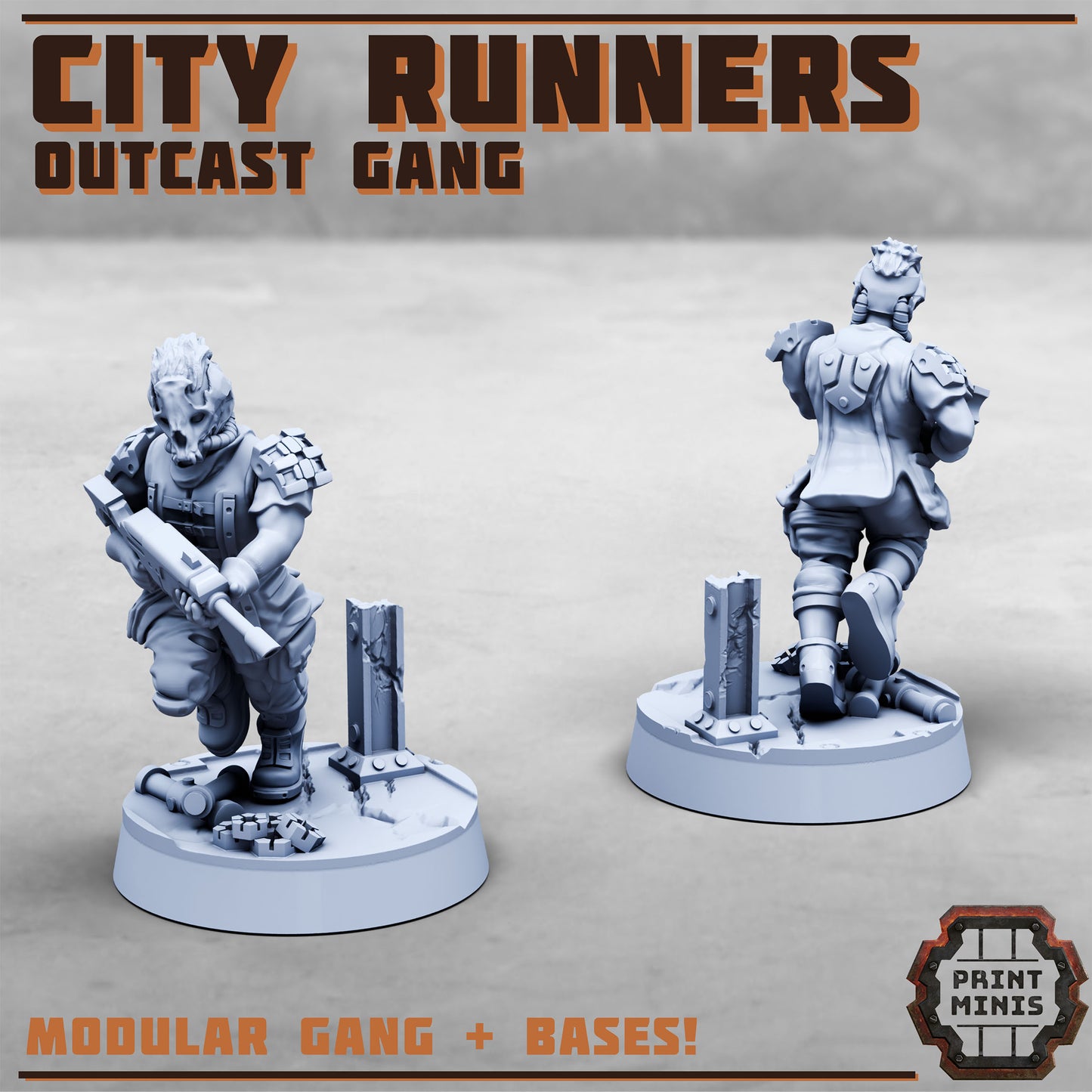 City Runner Gang w/ Bases - set of 10 (Sculpted by PrintMinis)