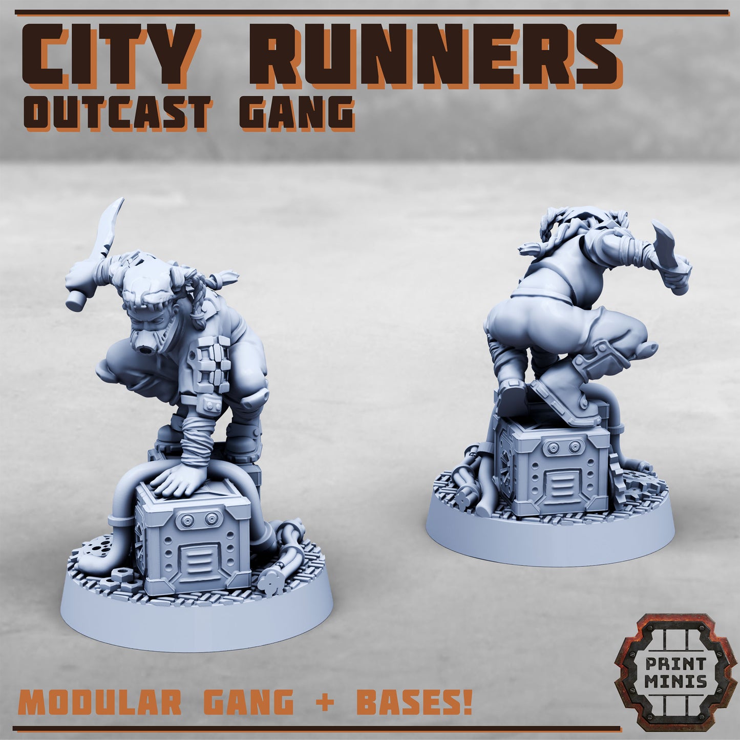 City Runner Gang w/ Bases - set of 10 (Sculpted by PrintMinis)