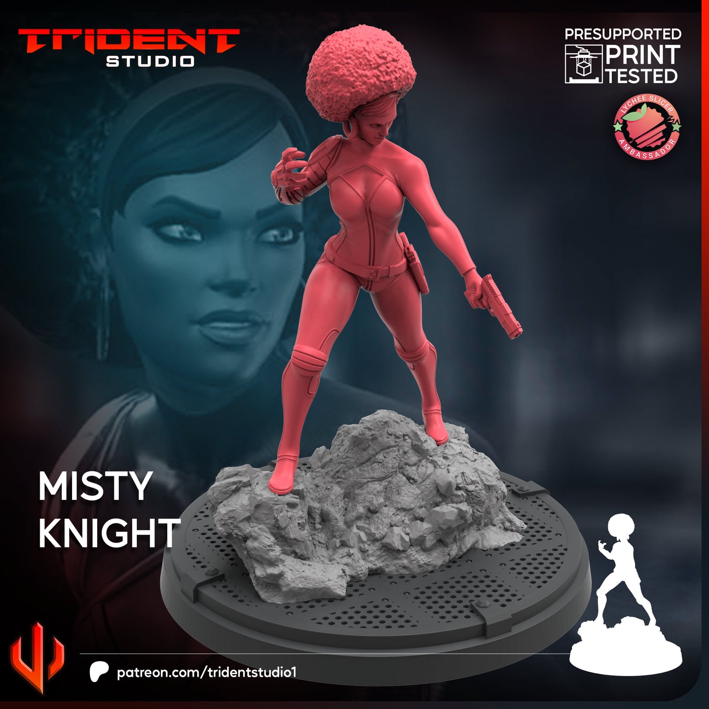 Misty Knight(Fan art sculpted by Trident Studio) (Crisis Protocol Proxy/Alternative)