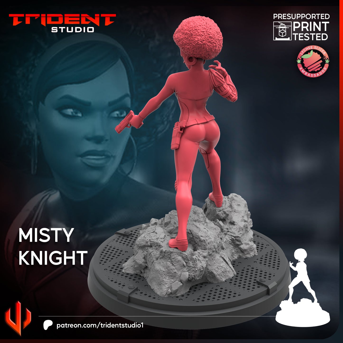 Misty Knight(Fan art sculpted by Trident Studio) (Crisis Protocol Proxy/Alternative)