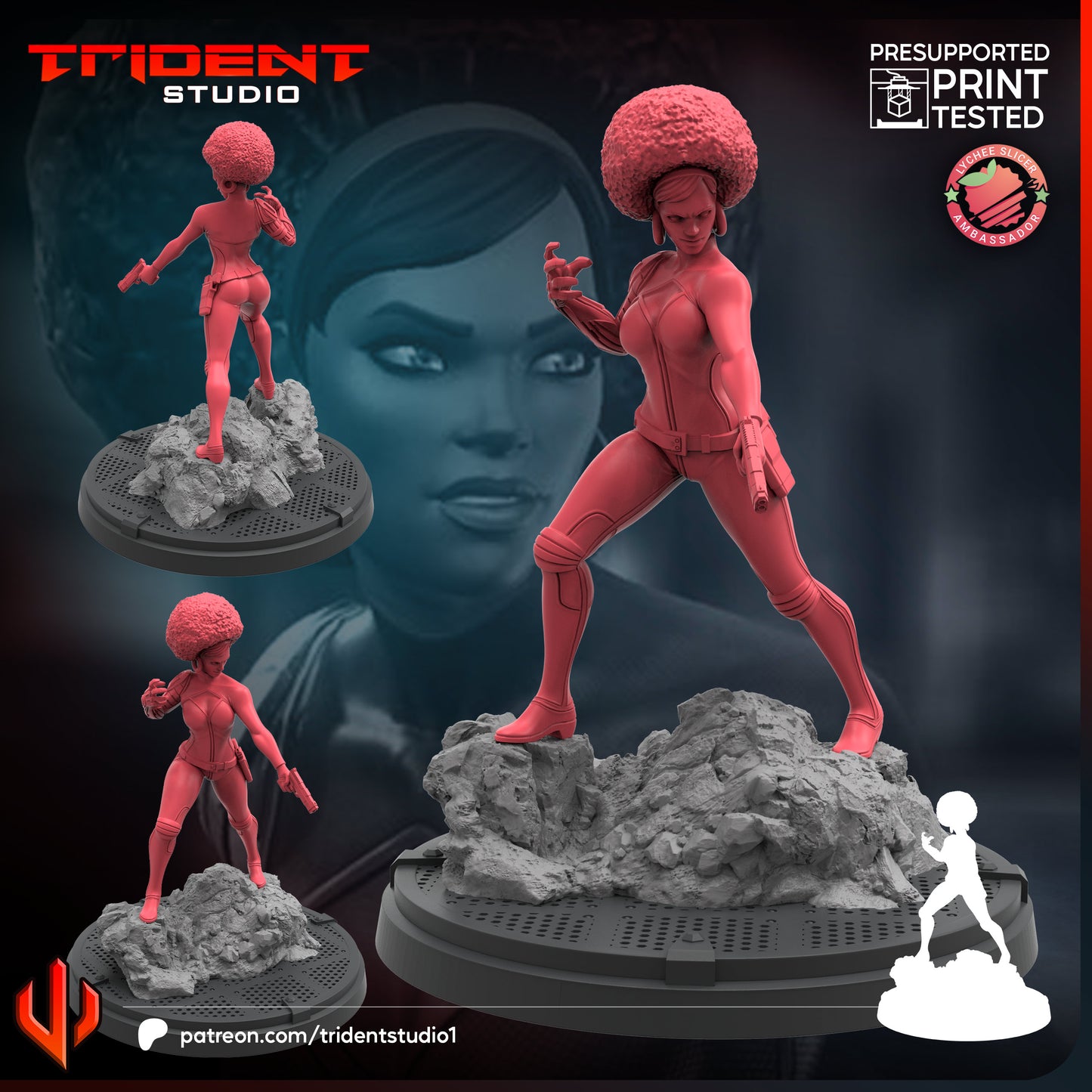Misty Knight(Fan art sculpted by Trident Studio) (Crisis Protocol Proxy/Alternative)