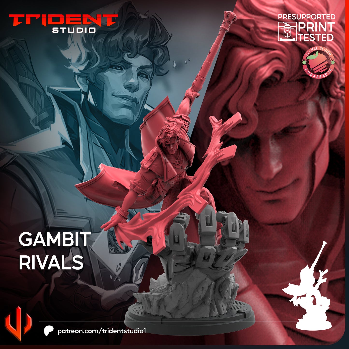 Gambit Rivals(Fan art sculpted by Trident Studio) (Crisis Protocol Proxy/Alternative)