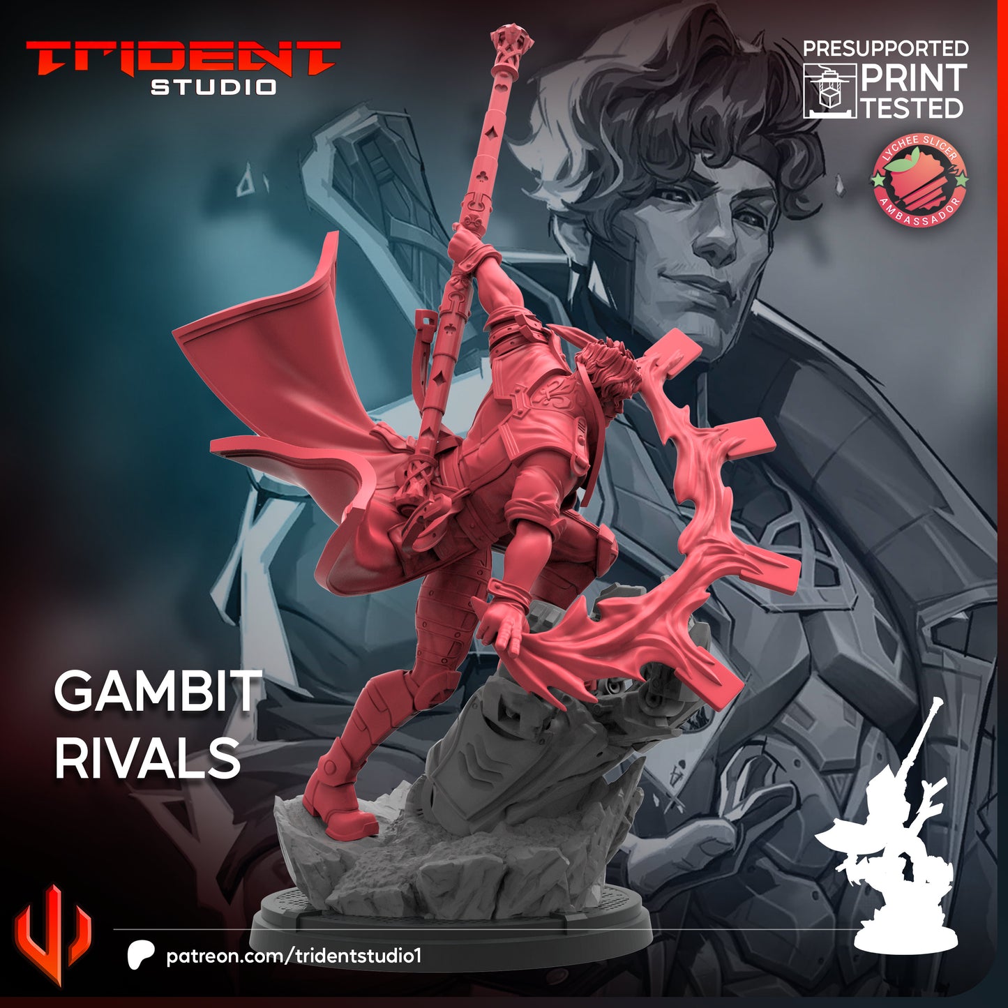 Gambit Rivals(Fan art sculpted by Trident Studio) (Crisis Protocol Proxy/Alternative)