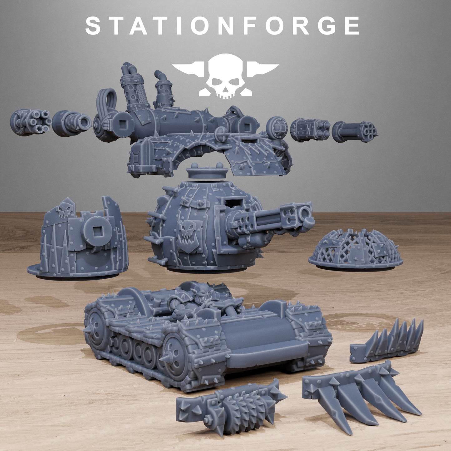Orkaz Mini Tank - full kit (Sculpted by Stationforge)