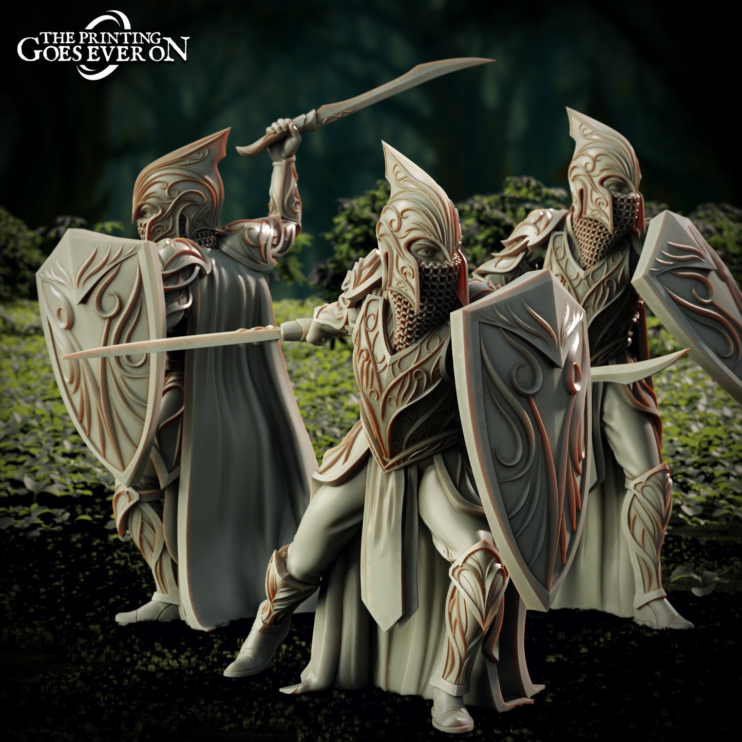 Elderwood Greenmantle Swordsmen - set of 3 (Sculpted by Printing Goes Ever On)
