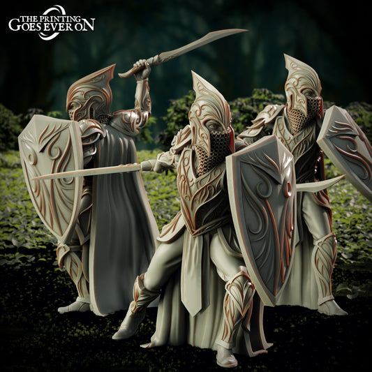 Elderwood Greenmantle Swordsmen - set of 3 (Sculpted by Printing Goes Ever On)