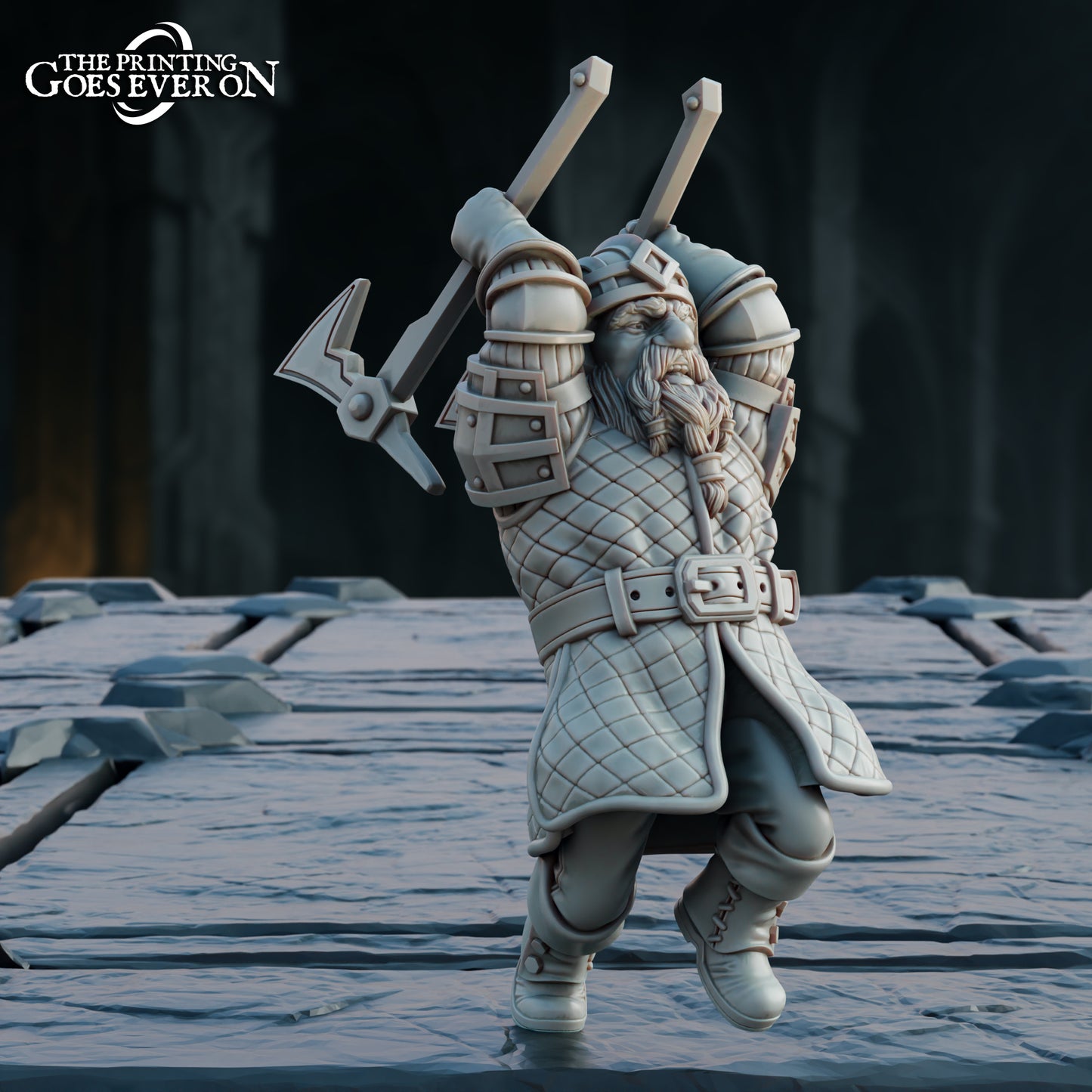 Steelvein Clan Dwarven Axethrowers - set of 4 (Sculpted by The Printing Goes Ever On)