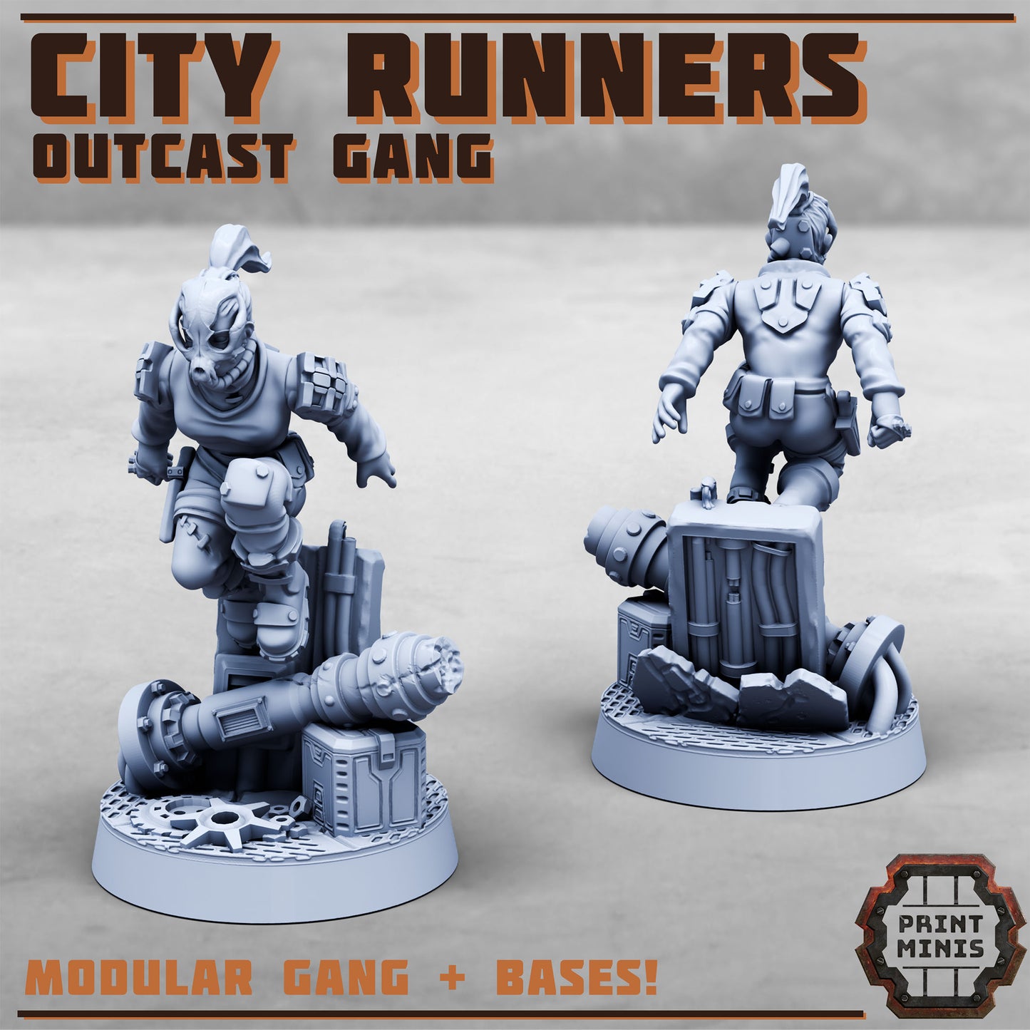 City Runner Gang w/ Bases - set of 10 (Sculpted by PrintMinis)