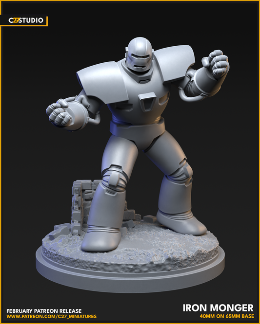 Iron Monger 40mm on 65mm Base (Sculpted by C27 Studios) - 3D Printed Miniature