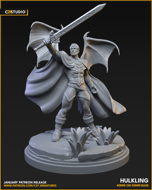 Hulkling Young Avengers 40mm on 50mm Base (Sculpted by C27 Studios) - 3D Printed Miniature