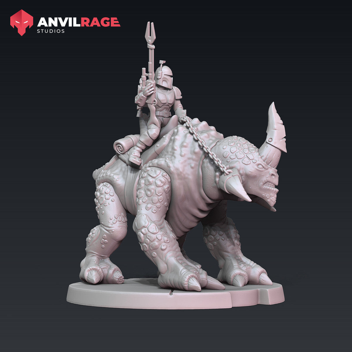 Mercenary Beast Rider miniature, alternate view
