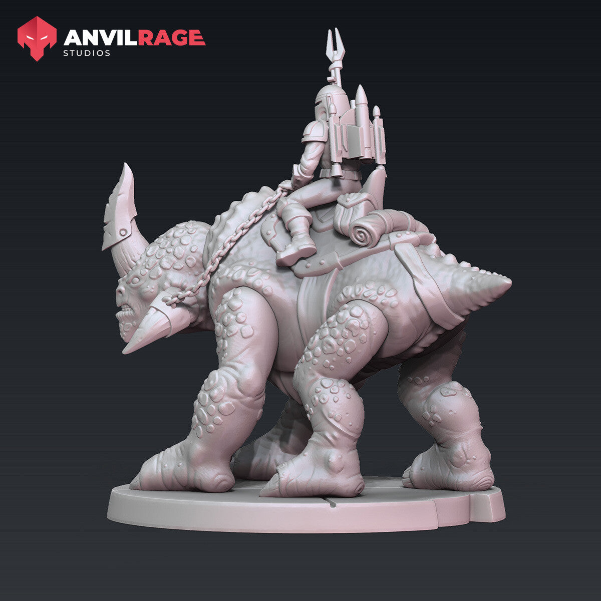 Mercenary Beast Rider miniature, alternate view