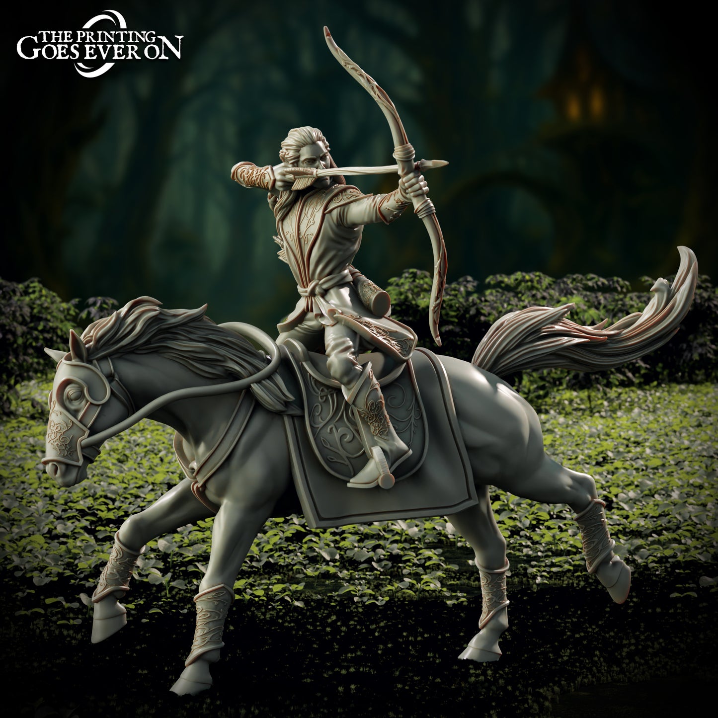 Elderwood Prince Laigalad on Foot and Mounted (Sculpted by Printing Goes Ever On)