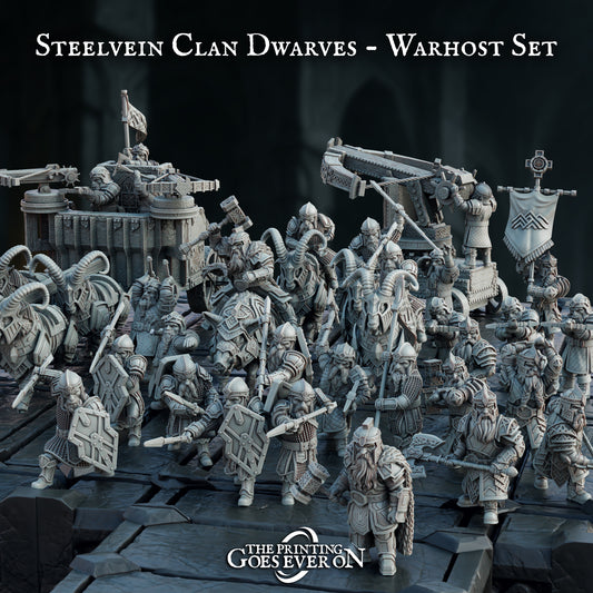 Steelvein Clan Dwarves Warband (Sculpted by The Printing Goes Ever On)