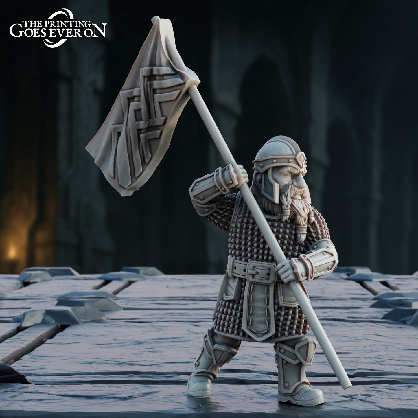 Steelvein Clan Dwarven Spearmen - set of 7 (Sculpted by The Printing Goes Ever On)