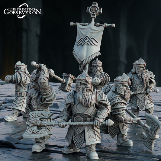 Steelvein Clan Dwarven Iron Vanguard - set of 6 (Sculpted by The Printing Goes Ever On)