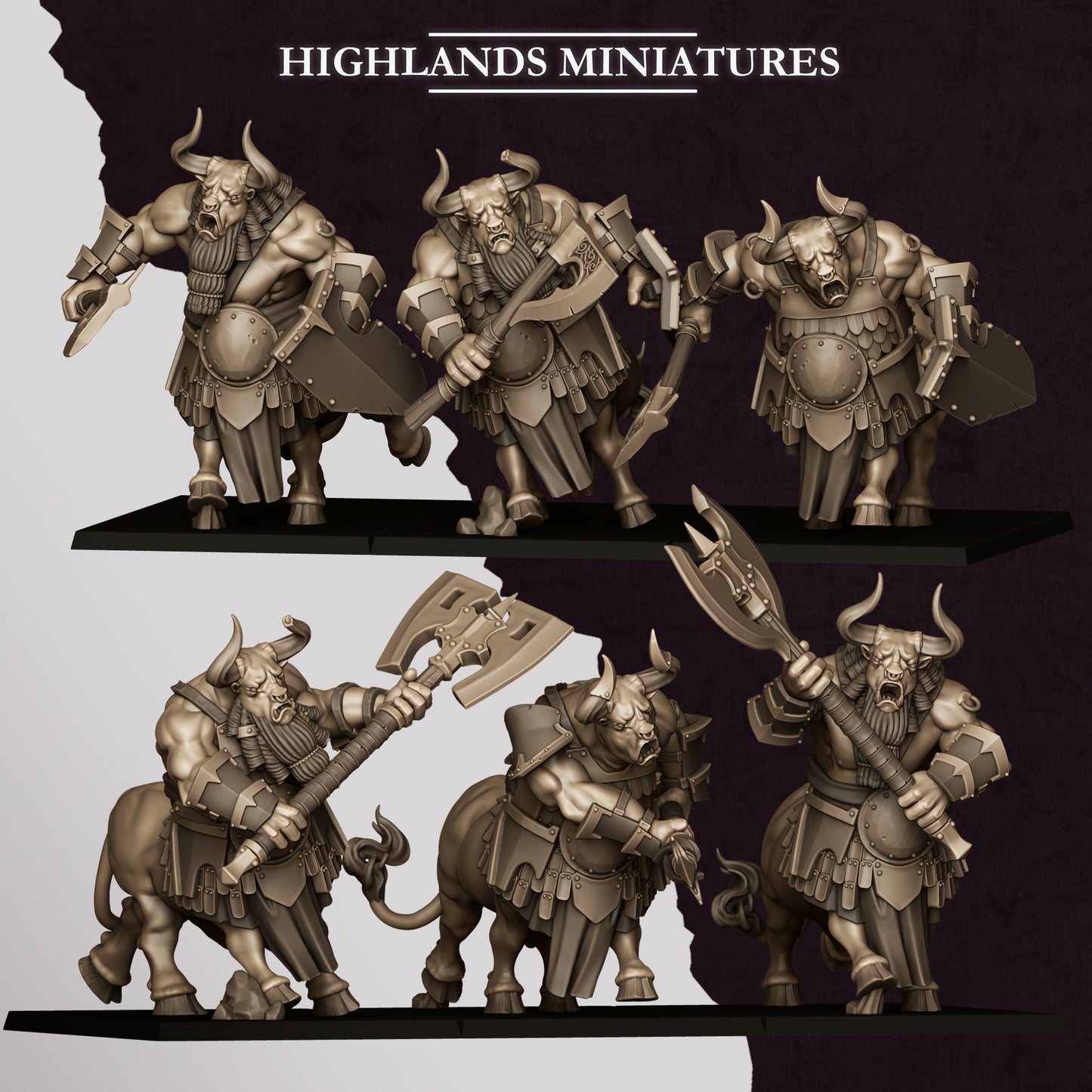 Marduk Minotaurs - set of 3 (Sculpted by Highland Miniatures)