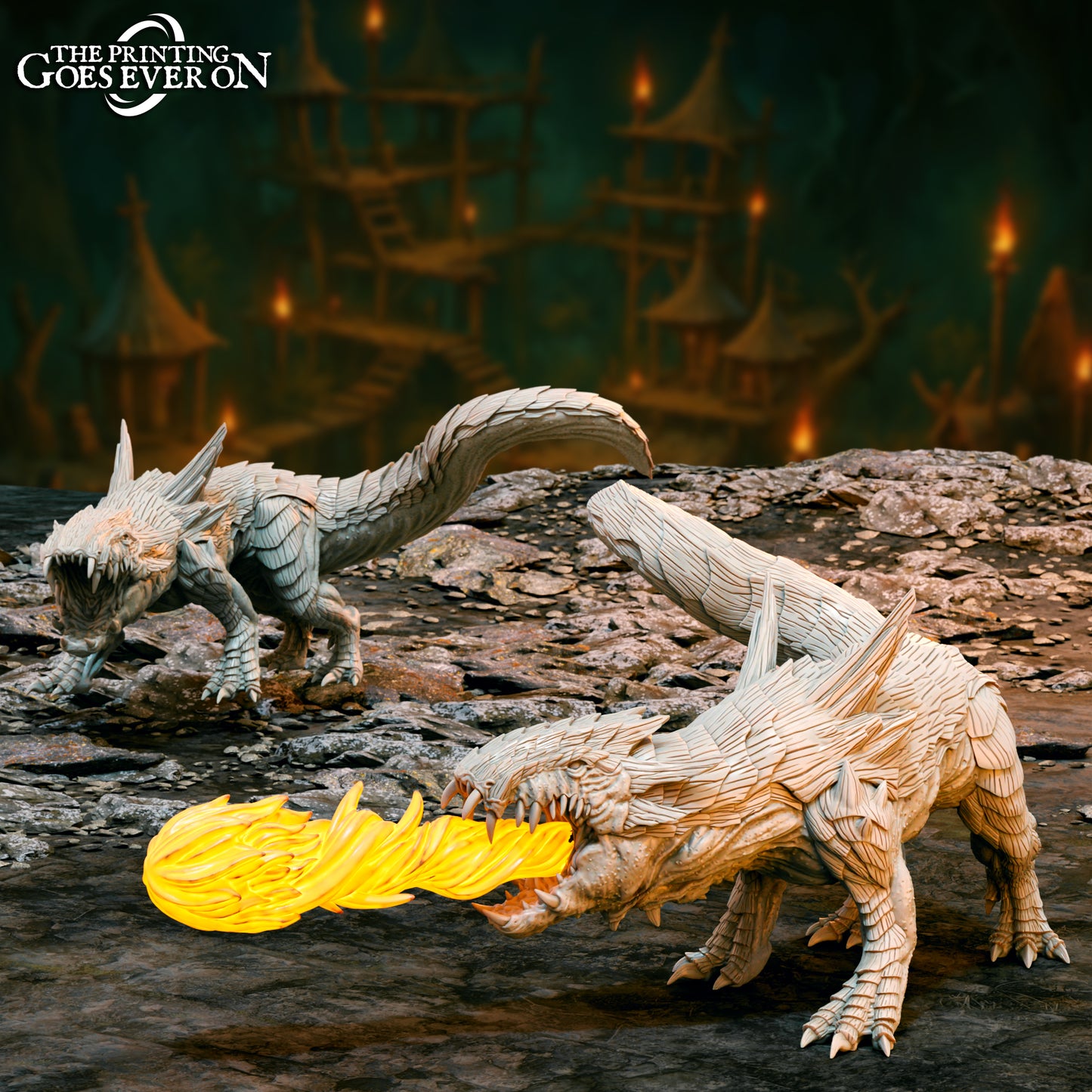 Flaming Drakes - 1 model (sculpted by Printing Goes Ever On)