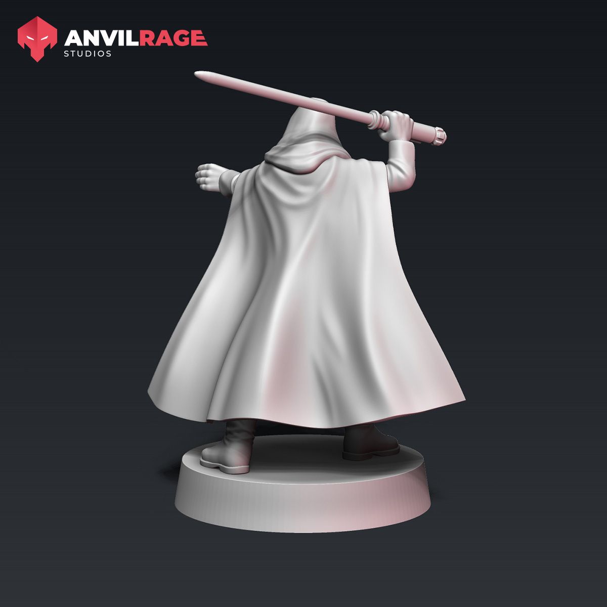 Master Luke action pose, side view