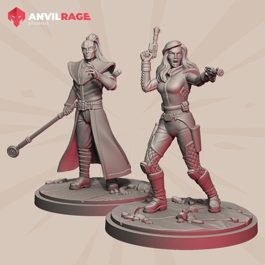 Crime Prince and Bodyguard set of 2 miniatures