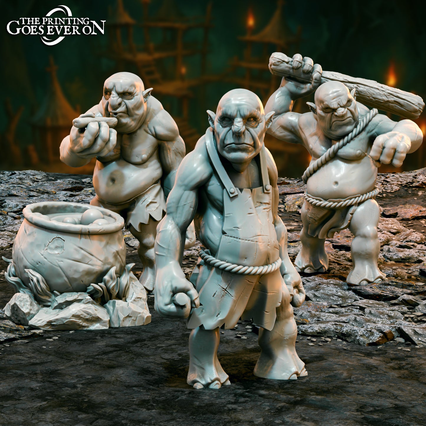 Cooking Trolls - set of 3 (sculpted by Printing Goes Ever On)