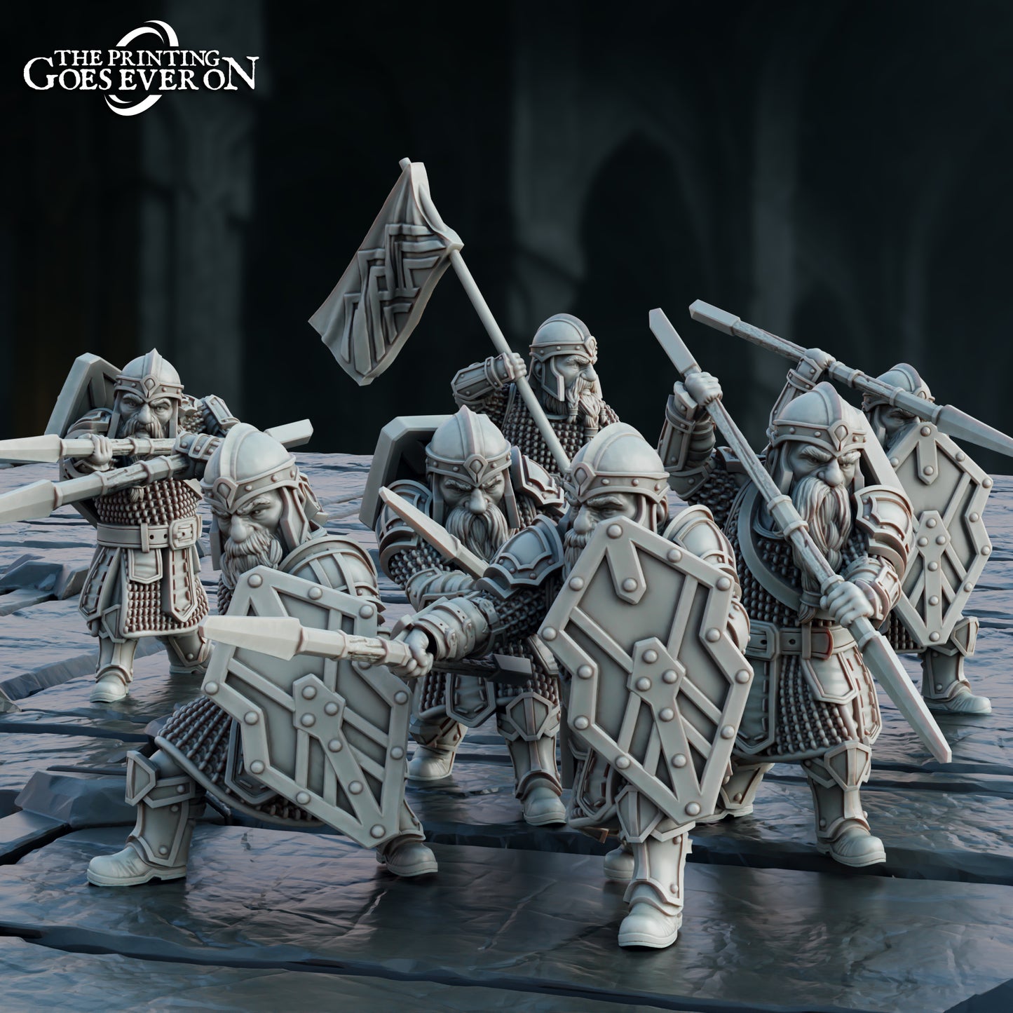 Steelvein Clan Dwarves Warband (Sculpted by The Printing Goes Ever On)